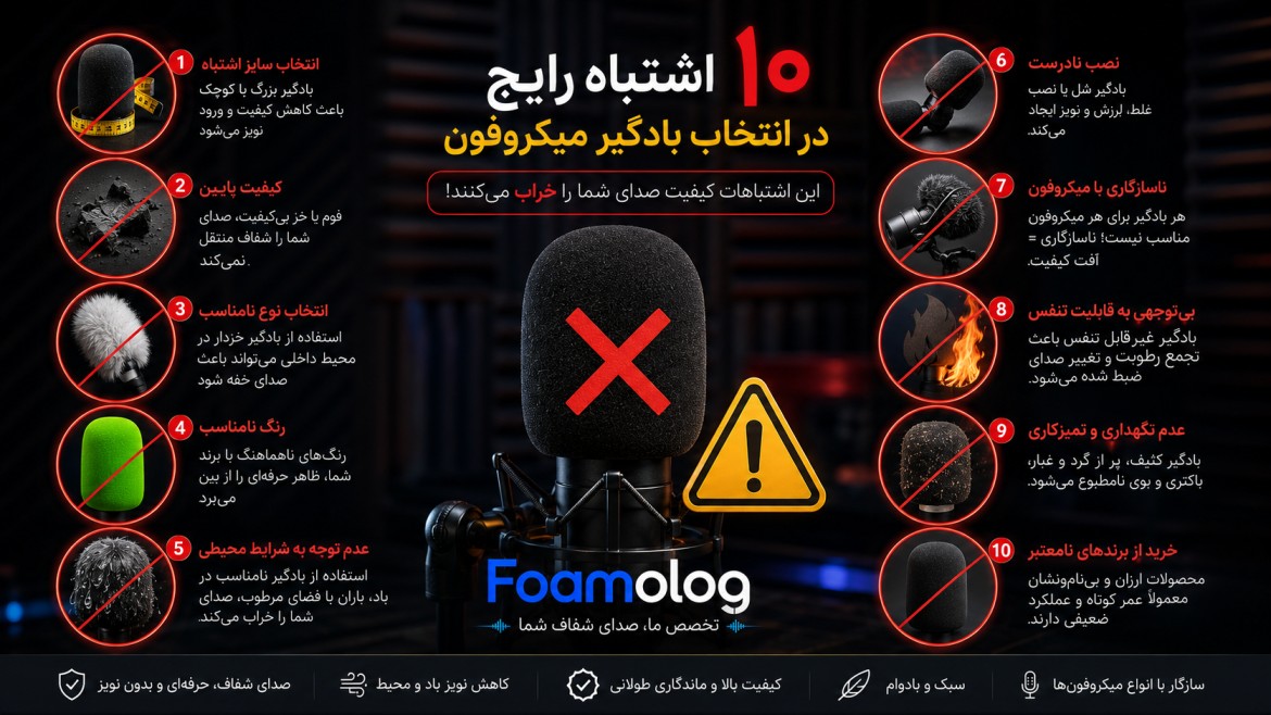 ۱۰ اشتباه رایج در انتخاب بادگیر میکروفون